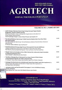 Agritech: jurnal teknologi pertanian Vol. 39, No. 1 2019