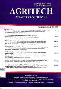 Agritech: jurnal teknologi pertanian Vol. 39, No. 2 2019