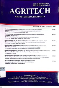 Agritech: jurnal teknologi pertanian Vol. 39, No. 3 2019