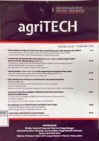 Agritech Vol. 40, No. 1 2020