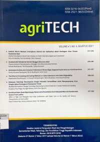 Agritech Vol. 41, No. 3 2021