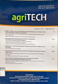 Agritech Vol. 42, No. 1 2022