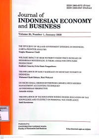 Journal of Indonesian Economy and Business Vol. 35, No. 1 2020