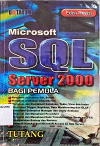 Microsoft SQL Server 2000: bagi pemula